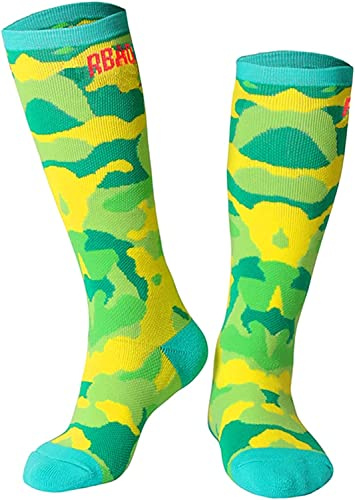 EQLEF Chaussettes Ski Enfant Thermique Chaussette de Ski Enfant Camouflage Childrens Ski Socks Garçon Fille Respirant Séchage Rapide kids ski socks 1 Paire (6-10 Ans)