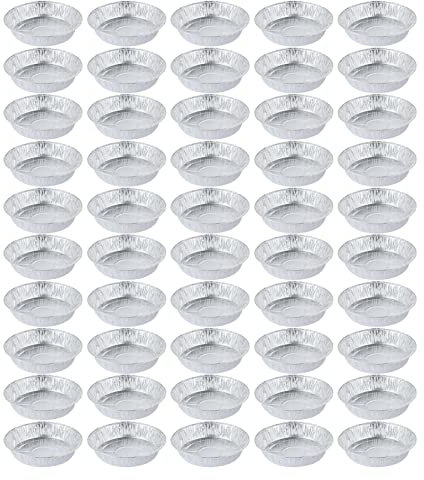 Airber 50 Pieces 7 Inches Pie Pans Disposables Aluminum Foil Pie Plates for Baking, Cooking Aluminum Foil Pans, Convenient Foil Trays for Baking, Storing, Reheating, Meal Prep Aluminium Containers