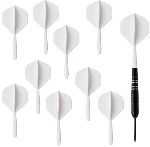 HERZWILD Dart Schäfte und Flights aus einem Stück Dartpfeile Zubehör Dart filghts Dart shafts (Weiß)