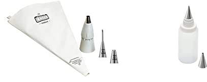 Original Kaiser Inspiration Spritzbeutel Set 5-teilig, wiederverwendbarer Spritzbeutel, 15.5 x 10.5 x 6.3 cm & Inspiration Spritzflasche mit 2 Edelstahl-Tüllen, 75 ml, 15.5 x 5.3 x 5.2 cm