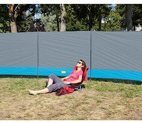 Reimo Camping Windschutz Sichtschutz mit 3 Elementen, 500x140 cm, grau aus Polyester