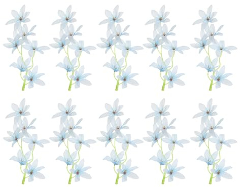 PATIKIL 7 Artificiale Orchidea Fiore 16pz Galleggianti Candele Simulazione Fiore Cilindro Vaso Riempitivo per Casa Matrimonio Decorazione Blu