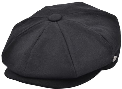 Xposed Men’s Tweed Wool Blend Newsboy Flat Cap Heritage 1920s Gatsby 8 Panel Peak Hat