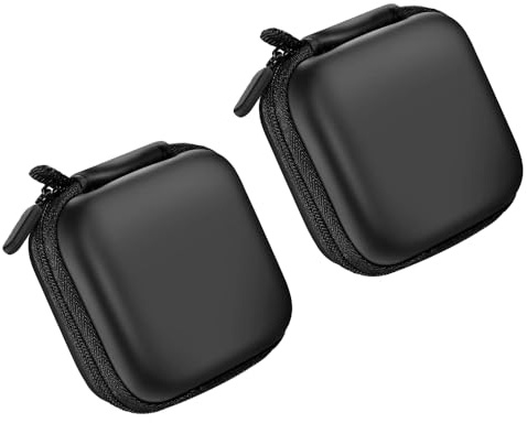 2 Pcs Earphones Case, Headphone Sleeve Mini Storage Bags Portable Multifunctional In Ear headphones Small Hard Box Earbuds Case