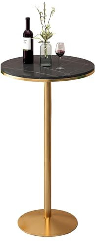 Hamankim Stehtisch, runder Beistelltisch mit Marmorplatte und Metallfuß, 22 Zoll großer Besprechungstisch, Esstisch, moderner Cocktailbartisch, hohe Bistro- und Kneipentische(Height 75cm)