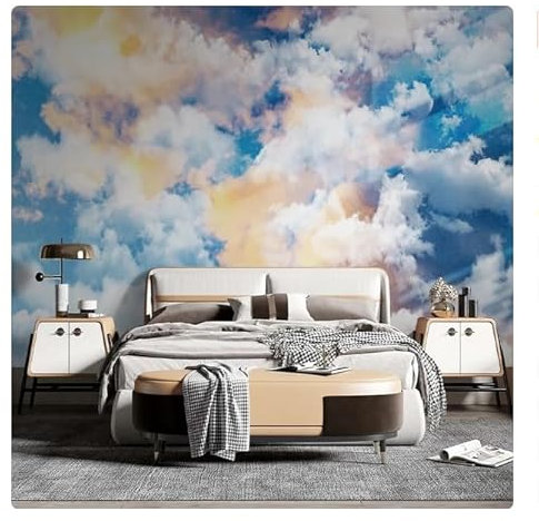vsdhlsidgl Foto 3D Bunte Wolken Himmel Natur Landschaft Wandbild Tapete Für Schlafzimmer Wohnzimmer TV Sofa Wanddekoration Vlies * 200cm x 140cm (78,7x55,1 Zoll)