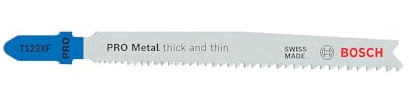 Bosch 2x PRO Metal thick and thin T123XF Stichsägeblatt, 100 mm, 2-tlg. | für Stahlbleche, Rohre und Profile aus Metall, Länge 100 mm, Professional Zubehör Stichsäge