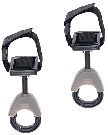 Gancho para Cochecito Giratorio de 360 Grados, 2 Piezas | Abs Negro, Clip de Mosquetón, Uso en Jogging y Stroller, Accesorio Multiuso Correa Resistente