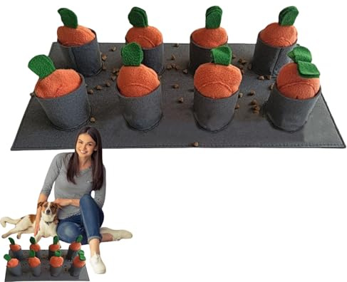 Tappeto sniffante per cuccioli, stuoia annusare per cani - Tappeto sniffatore per cani Carota Patch,Tappetino per forgiatura antiscivolo, forniture interattive per animali domestici, incoraggia i