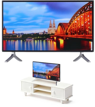Ciieeo Mini-TV Puppenhaus Zubehör Puppenhaus Accessoires Miniaturfernseher Mini TV Zubehör Puppenstube Fernseher Miniaturmöbel und Accessoires Mini-Retro-Fernseher Puppenhausfernseher pla