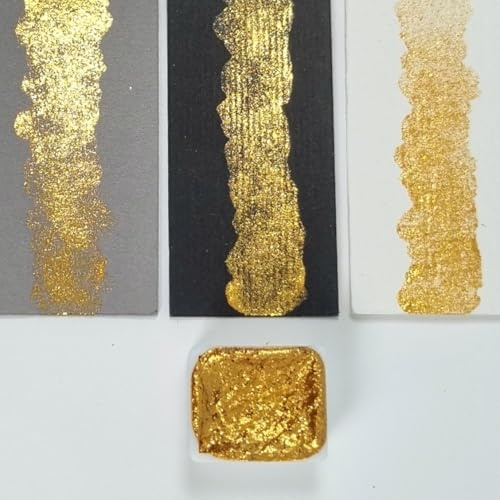GLOWYBOX Metallic Glitter Aquarellfarbe, Glitzer Aquarell Glitzer metallic Wasserfarbe bronmze Glanzfarbe Bronzemetallic Farbe bronze blush glitter kupfer Farbe BRONZE