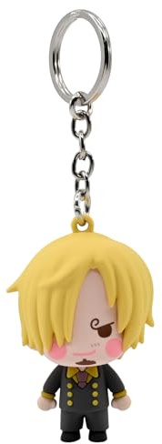 YuMe One Piece Keychain - Sanji | Pocket Hero Window Series Accessory for Kids Age 3+ | Metal Keyring & Rubber Chibi Straw Hat Pirates Doll Figure | Collectable Manga Gift | Get All 6 Characters
