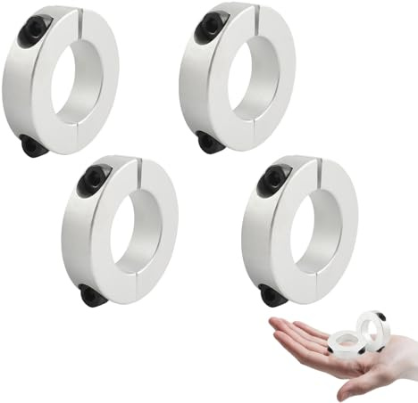 4 PCS Collare Doppio Albero Sdoppiato, Collari per Albero a Morsetto Doppia Divisione, Lega di Alluminio con Viti di Fissaggio, Collari Bloccaggio per Industria Meccanica, Argento (10x30x10mm）
