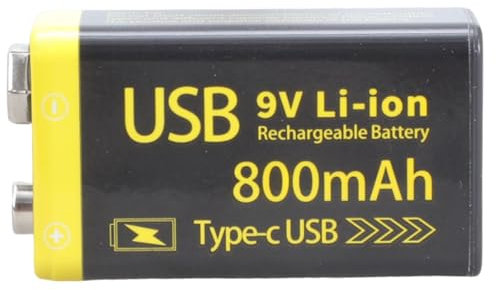 9 V Rechargeable 6F22 Battery 800 mAh / 1100 mAh High Capacity for Alarms and Wireless Microphones