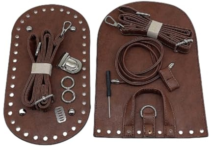 GMBYLBY PU-Leder-Taschenboden mit verstellbarem Riemen, Häkelbedarf-Set für Rucksack-Geldbörsen-Projekte