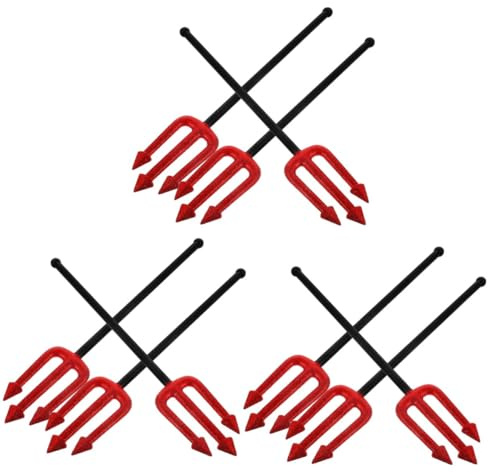 Healeved 9pcs Devil Cosplay Pitch Fork Demon Prop for Halloween Decoration Devil Fork Prop for Demon Costume Accessories Outdoor Halloween Ornament