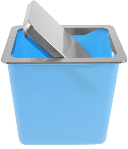 OUNONA Cubo De Basura De Sobreponer Para Encimera Bote De Basura Con Tapa Abatible Empotrado Para Encimera De Sobremesa Con Tapa