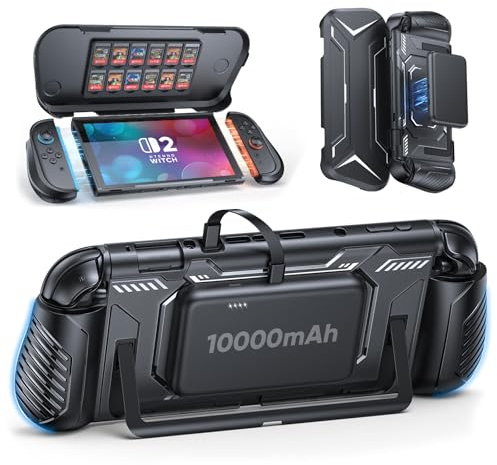 FASTSNAIL Switch 2 Grip Charging Case with Power Bank & Front Cover