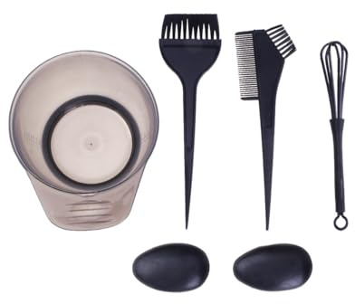 Healeved Kit de Teinture Capillaire Noir en Plastique, Coloration sans Désordre pour Maison ou Salon Professionnel, 1 Set Complet pour Teinture Facile et Rapide Couleur Aléatoire