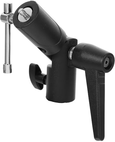 MUCKLILY Soporte Giratorio para Paraguas con Abrazadera para Flash Adaptador de Aluminio para Trípode Fotográfico y Soporte de Luz Compatible con Sombrillas de Estudio