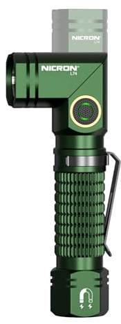 NICRON L74 Rechargeable Flashlight, 1000 High Lumens Flashlight | 90° Rotatable Head, Magnetic Tail, 2-Way Clip, IP65 Waterproof, Compat with AA Battery