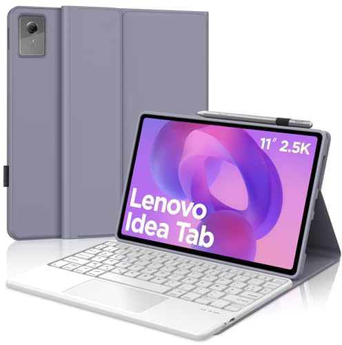 FOGARI Teclado con Touchpad para Lenovo Idea Tab 11 2025 | Español Ñ Teclado Bluetooth con Trackpad para Tablet Idea Tab 11 2025, Púrpura