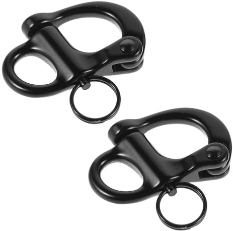 Kisangel 2 Pièces Lot de 2 Manilles Pivotantes en Acier Inoxydable 52 MM, Crochet de Bateau Marin à Ressort, Clips de Gréement pour Voile et Accastillage Nautique, Matériel Résistant à la