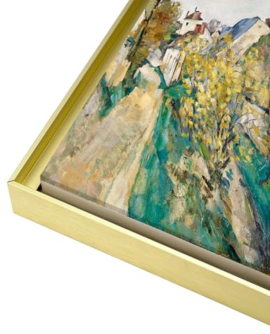 VAREIHNAZ DIY Metal Floating Frame with 1.5 Deep,Canvas Frames,Frame for Oil Paintings Canvas Floater Frames for Home Decor (Light Gold,16x20)