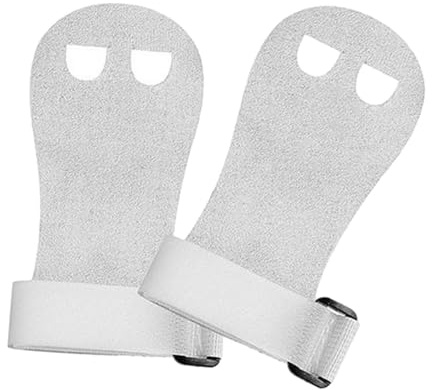 PETSOLA Guantes de Barra de Gimnasia Protectores de Manos para Niños Equipos Deportivos de Agarre Antidesgarro en Poliéster Y Caucho Adecuados para Gimnasio E, White M