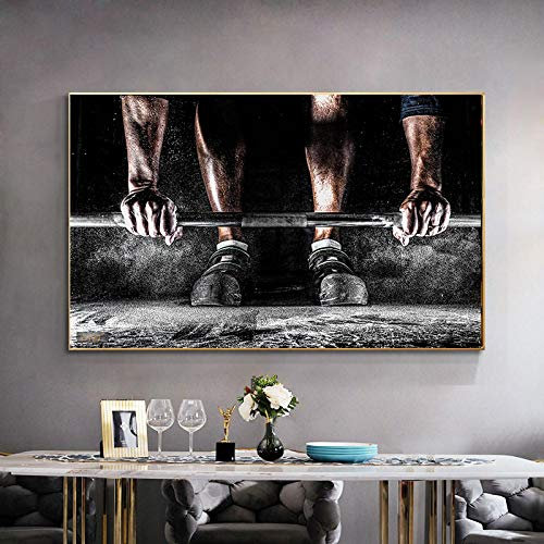 Poster Wanddrucke Kunst Männlich Training Langhantel Gewichtheben Fitness Workout Wandkunst Leinwand Malerei Poster und Bilder 50x70cm Rahmenlos