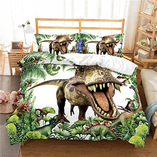Dinosaurier-Bettwäsche für Kinder, Bettwäsche-Set Dinosaurier, Bettbezug für Spiel, Dinosaurier, Party, Geschenke für Weihnachten, für Jungen, Mädchen und Kinder, 230 x 260 cm