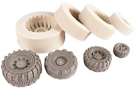 Runde 3D-Fondant-Form, Rad-Silikonform für LKW-Reifen, Fondantform, Silikonform für Kuchendekoration, Zuckerguss, Schokolade, Gelee, Ton-Werkzeug