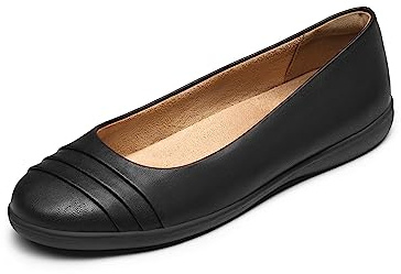 DREAM PAIRS Women's Flats with Arch Support, Ballet Flats for Women Dressy Comfortable, Round Toe & Slip On Office Shoes SDFA2306W,Size 7.5,Black,SDFA2306W