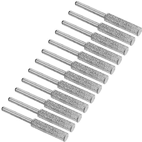 PATIKIL 3/16 Inch Diamond Chainsaw Sharpener, 12 Pack Sharpening Stone Polishing Grinding File Tool, Silver