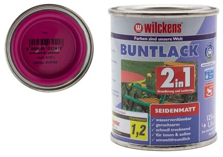 Wilckens Buntlack 2in1 Dispersion seidenmatt 30 Farben 125ml, Farben:Pink