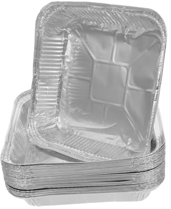 GAROZATION Lot De 30 Moules à Pâtisserie Jetables En Aluminium 20x20 Cm, Plaque De Cuisson Sans Couvercle, Répartition Uniforme Chaleur, Pour Tartes Et Quiches, Usage Domestique Et Professionnel