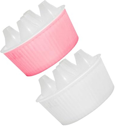 UKCOCO Vaso Idroponico Per Tulipani 5 Fori in Plastica Bianca e Rosa 15,5 Cm x 10 Cm Per Piante Da Interno Indicatore Livello Acqua e Base Stabile, Set Da 2 Piccoli Vasi Per Bulbi e Semi