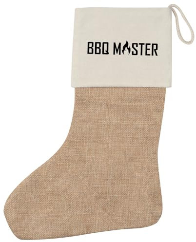 Huuraa Weihnachtsstrumpf BBQ Master Grillen Geschenk Beige Jute BBQ Master Geschenkidee