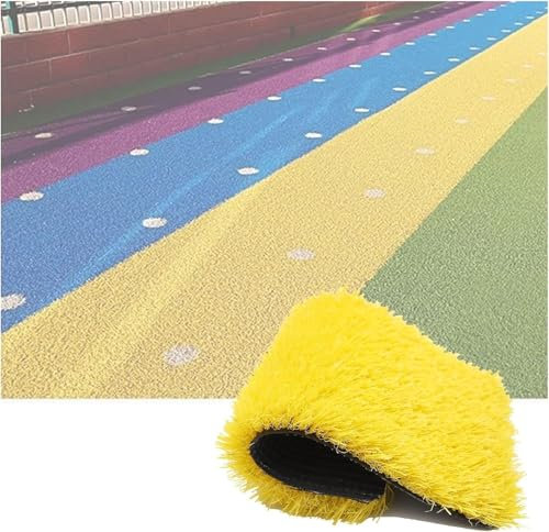 GAOBINGB Erba Sintetica per Animali Domestici, Erba Sintetica per parchi Giochi da Giardino, Tappeto erboso Sintetico tagliabile, Erba Sintetica Decorativa Gialla (80x200 cm)
