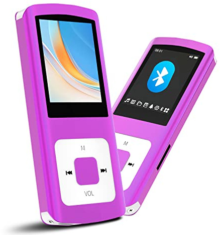 Hotechs Lecteur MP3/MP4, lecteur de musique MP3 avec carte mémoire SD de 32 Go, écran LCD numérique 1,82, mini port USB avec radio FM, enregistrement vocal