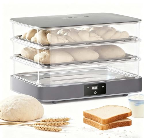 Macchina Per Lievitazione Pane 40L Con Vassoi Universali, Controllo Digitale 20-50°C Timer 24 Ore, Camera Fermentazione Multifunzione Per Pane Pizza Yogurt Vino Di Riso