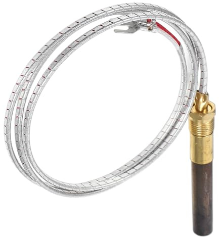 Parliky Aluminiumummantelter Thermoelement Ersatz für Gasheizungen Mikrovoll Thermoelement Zubehör für Gas kamin und Warmwasserbereiter Kompatibel mit Erd Flüssiggas Langlebig und