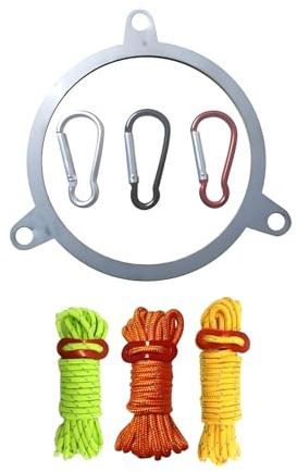 Njidher Winddichter Seilring für Kaminofen | Zubehör aus Edelstahl mit Karabinerhaken – Antivent Seilring für Ofen – für Garten, Terrasse,