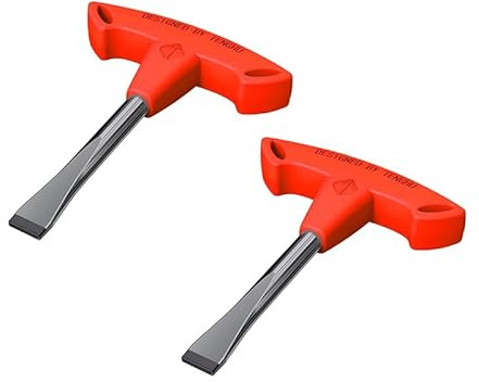 2pcs T Handle Flat Head Screwdriver 10mm T Handle Slotted Screwdriver with Plastic Handle for Slotted Screw Quick Release Plate Camera Tripod Monopod, Red
