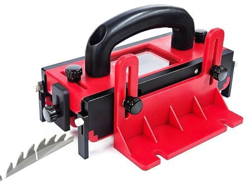 PEESHON Table Saw Push Block, Safety Pusher for Table Saw, with Adjustable Legs, Ergonomic Handle, Visual Window, Anti-Slip Strips, Woodworking Tool for Band Saw, Router Table, Jointer