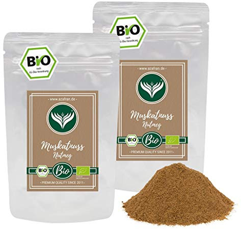 Azafran BIO Muskatnuss Pulver Muskatnüsse gemahlen 200g