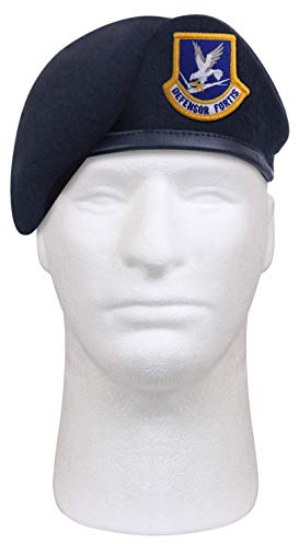 Rothco Pre-Shaved Inspection Ready Beret with USAF Flash – Rugged Service Uniform Hat (US, Numeric, 7 3/4, Midnight Navy Blue)