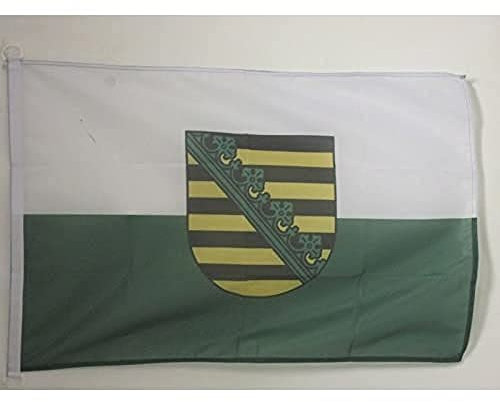 BANDERA NAUTICA del ESTADO DE SAJONIA 45x30cm - Pabellón de conveniencia SACHSEN - ALEMANIA 30 x 45 cm anillos - AZ FLAG