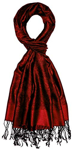 Lorenzo Cana Maennerschal 70% Seide 30% Viskose mit Paisleymuster Schaltuch 70 cm x 190 cm zweifarbig Schal rot schwarz Herrenschal 7861811