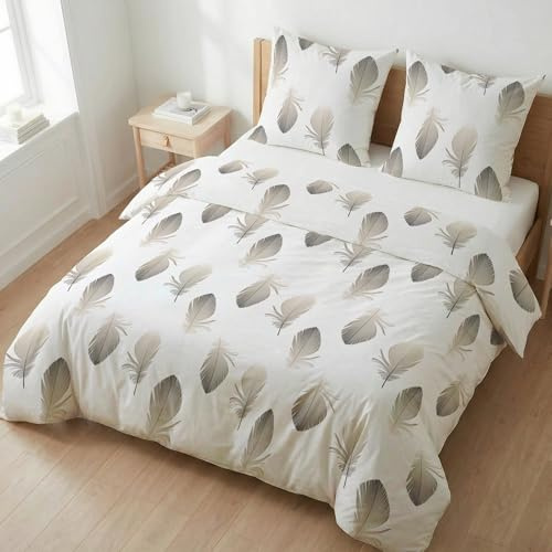 etérea Renforcé Bettwäsche 240x220 cm + 2X 80x80 cm Federn Weiß | 100% Baumwolle Renforcé · sanft-glatt & superweich · ganzjahres-geeignet · 60°C waschbar · MADE IN GREEN by OEKO-TEX